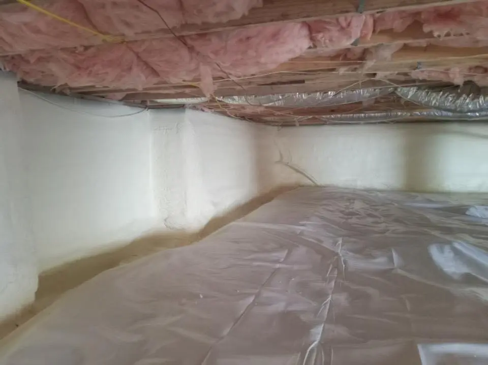 Crawl space encapsulation with closed-cell spray foam for Attic Insulation in Albertville